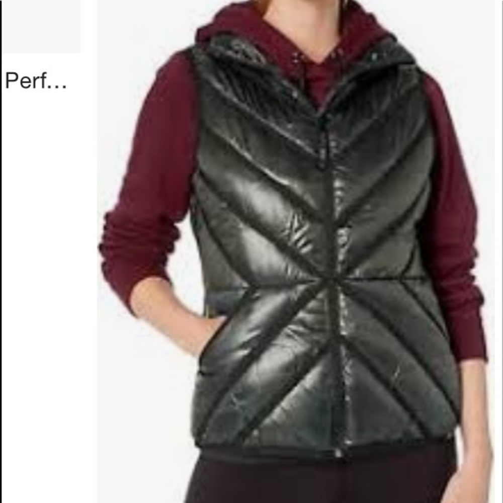 MNY Marc New York Performance Chevron packable Puffer Vest black size L